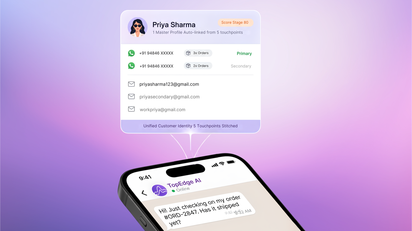 Audience CRM unified identity, primary and secondary WhatsApp numbers
