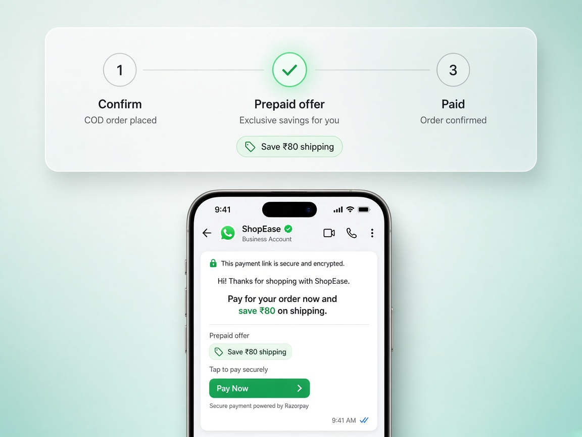 Ecommerce automation covering COD and prepaid Shopify orders on WhatsApp