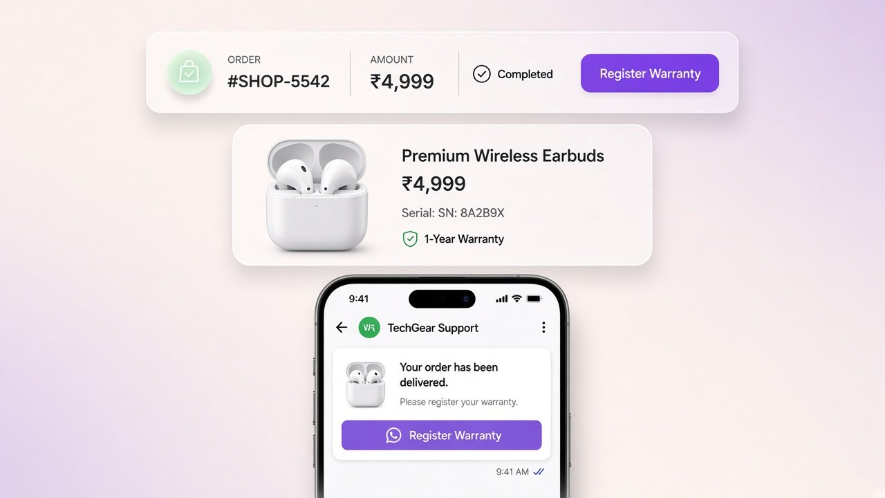 Automated ecommerce workflow connecting a Shopify store to WhatsApp, shipping and inventory systems