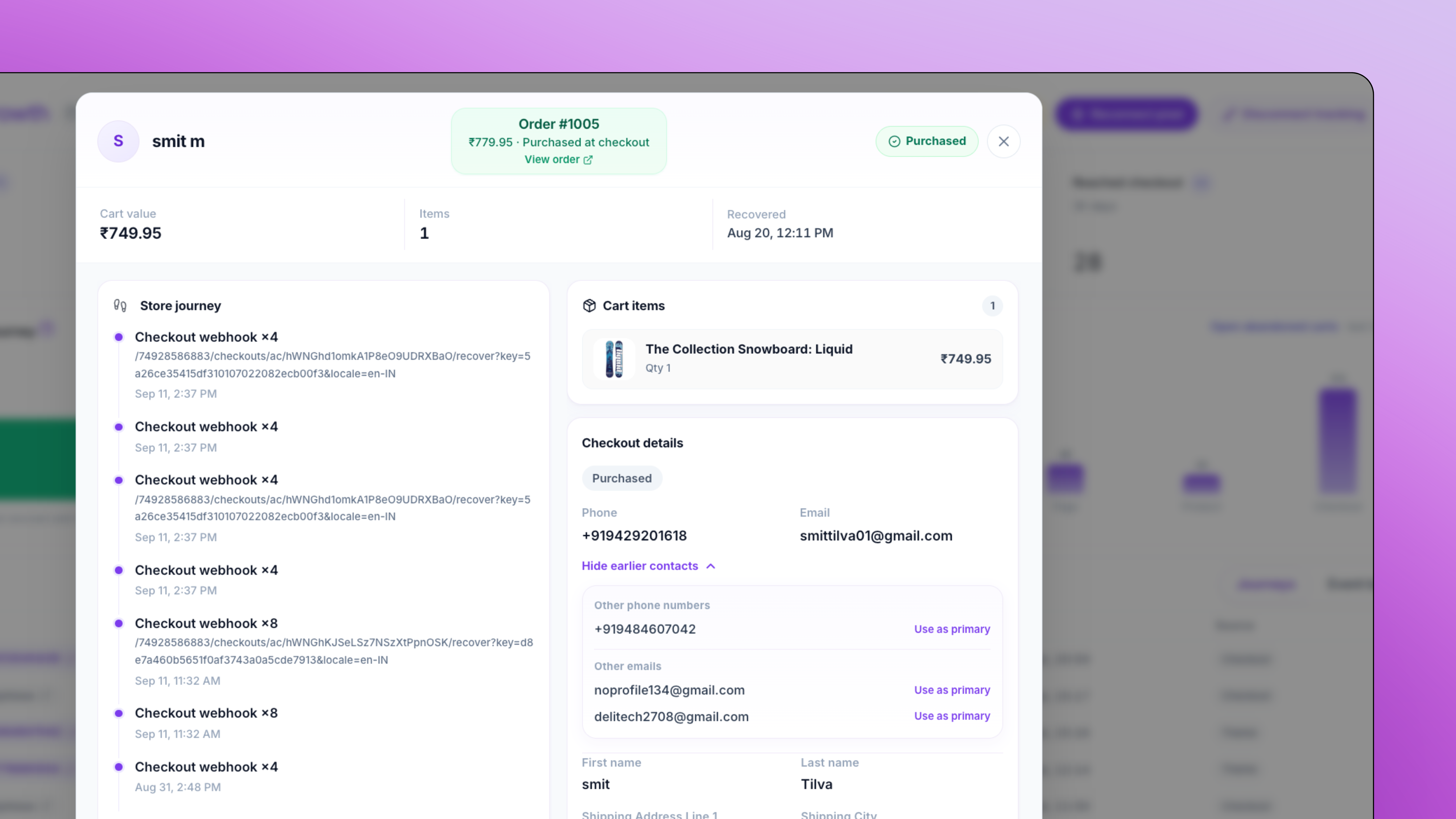 Website browse intent matched to WhatsApp numbers for Shopify D2C